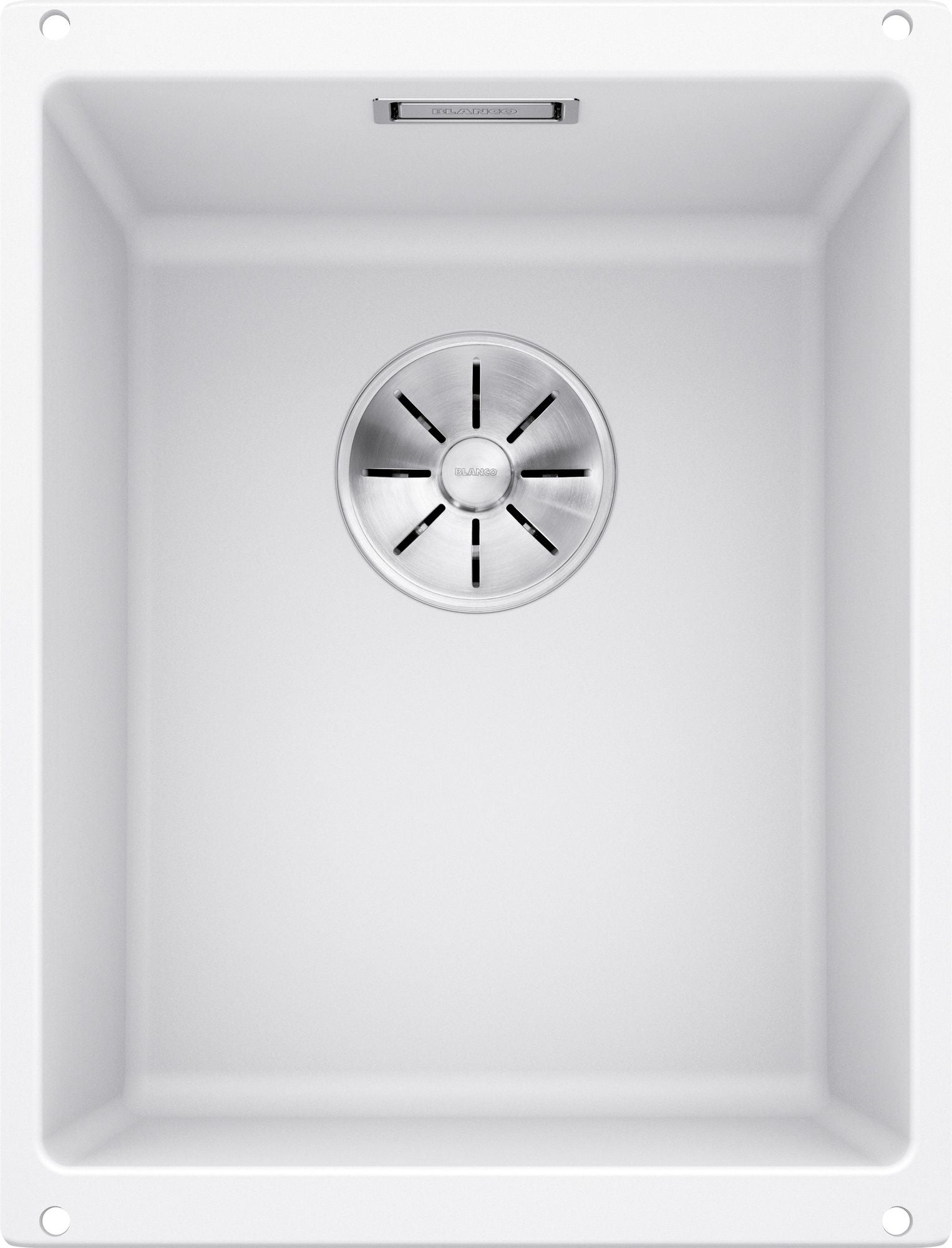 Chiuveta de bucatarie, sub blat, Subline 523410, silgranit Alb, 350 x 460 mm, Blanco